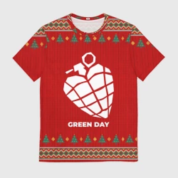 Мужская футболка 3D Green Day new year