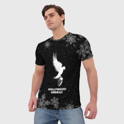 Мужская футболка 3D Снежный Hollywood Undead - фото 2