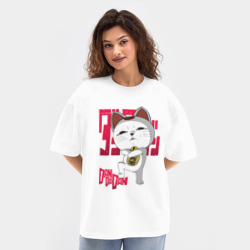 Женская футболка Oversize хлопок texturе Турбо бабка - фото 2