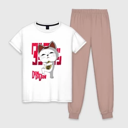 Женская пижама с белой футболкой хлопок Турбо бабка Дандадан