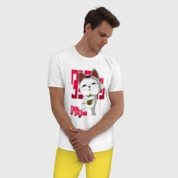 Мужская пижама с белой футболкой хлопок Турбо бабка Дандадан - фото 2