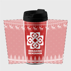 Термокружка-непроливайка Новогодний Breaking Benjamin с оленями - фото 2