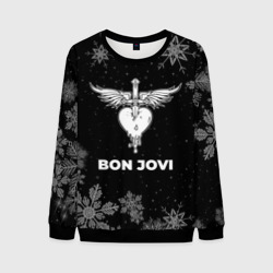 Мужской свитшот 3D Снежный Bon Jovi