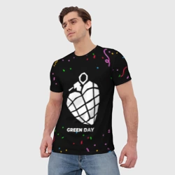 Мужская футболка 3D Green Day конфети - фото 2