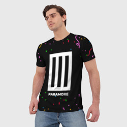 Мужская футболка 3D Paramore конфети - фото 2