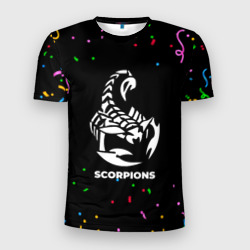 Мужская футболка 3D Slim Scorpions конфети