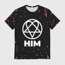 Мужская футболка 3D HIM конфети