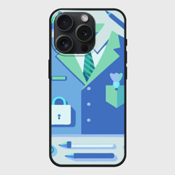 Чехол силиконовый для Apple iPhone 15 Pro матовый Студенческая атрибутика