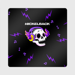 Магнит виниловый Квадрат Nickelback неоновый череп