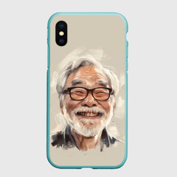 Чехол для iPhone XS Max матовый Портрет Хаяо Миядзаки 