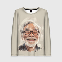 Женский лонгслив 3D Портрет Хаяо Миядзаки