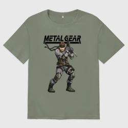 Женская футболка хлопок Oversize Snake Solid soldier 