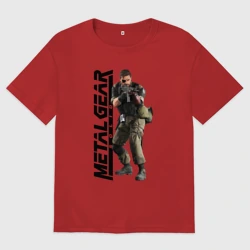 Женская футболка хлопок Oversize Снейк Солид