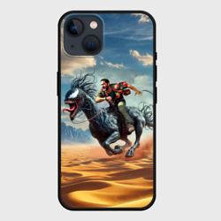 Чехол для iPhone 14 Эдди скачет на симбиот- скакуне по пустыне