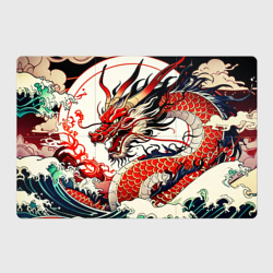 Магнитный плакат 3Х2 Красный дракон в японском стиле ирезуми