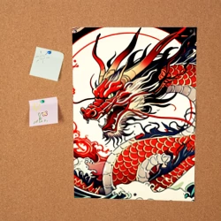 Постер Красный дракон в японском стиле ирезуми - фото 2