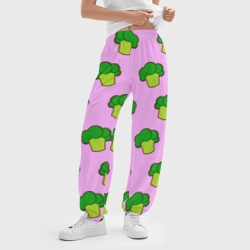 Женские джоггеры оверсайз 3D Фиолетовый брокколи - фото 2