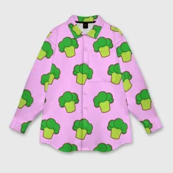 Женская рубашка oversize 3D Фиолетовый брокколи