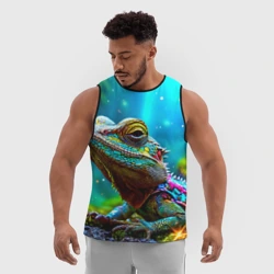 Мужская спортивная майка 3D Большая ящерица - фото 2
