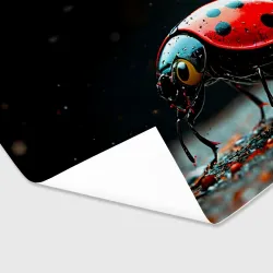 Бумага для упаковки 3D Божья коровка на черном - фото 2