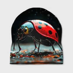 Шапка 3D Божья коровка на черном