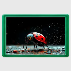 Магнит 45*70 Божья коровка на черном