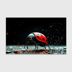 Бумага для упаковки 3D Божья коровка на черном