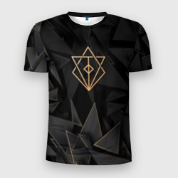 Мужская футболка 3D Slim In Flames golden poly