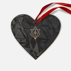 Деревянная игрушка Сердце In Flames golden poly