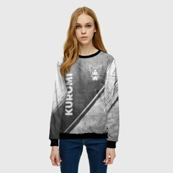 Женский свитшот 3D Kuromi - grey gradient вертикально - фото 2