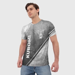 Мужская футболка 3D Kuromi - grey gradient вертикально - фото 2