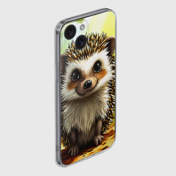 Чехол для iPhone 15 силиконовый с защитой камеры Огромный ёжик - фото 2