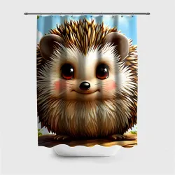 Штора 3D для ванной Малыш ежик