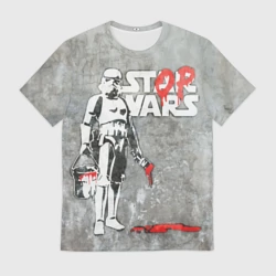 Мужская футболка 3D Banksy - stop wars