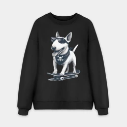 Мужской свитшот oversize без начеса хлопок Булли на скейтборде