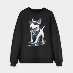 Мужской свитшот oversize без начеса хлопок Булли на скейтборде