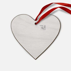 Деревянная игрушка Сердце Вязью Таня - чёрная надпись