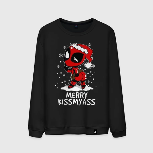 Мужской свитшот хлопок Deadpool - merry kiss my ass