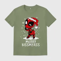 Мужская футболка хлопок Deadpool - merry kiss my ass