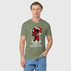 Мужская футболка хлопок Deadpool - merry kiss my ass - фото 2