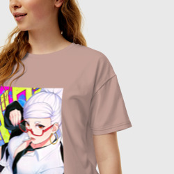 Женская футболка хлопок Oversize Бабка Момо - фото 2