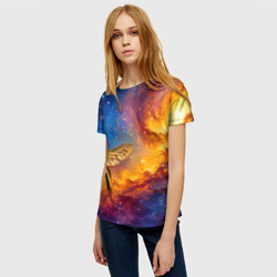 Женская футболка 3D Муха в космосе - фото 2