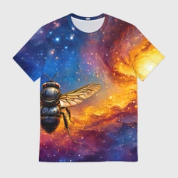 Мужская футболка 3D Муха в космосе