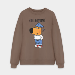 Мужской свитшот oversize без начеса хлопок Chill guy smart