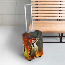 Чехол для чемодана 3D Дятел в огне - фото 2