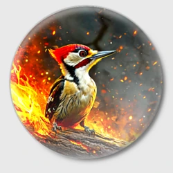 Значок Дятел в огне