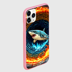 Чехол для iPhone 11 Pro Max матовый Акула в огненом колодце - фото 2