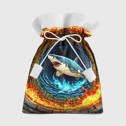 Подарочный 3D мешок Акула в огненом колодце