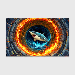 Бумага для упаковки 3D Акула в огненом колодце
