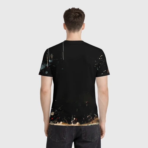 Мужская футболка 3D с принтом Страус, вид сзади #2